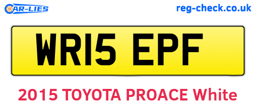 WR15EPF are the vehicle registration plates.