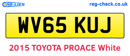 WV65KUJ are the vehicle registration plates.