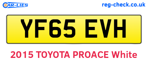 YF65EVH are the vehicle registration plates.