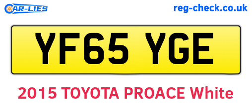 YF65YGE are the vehicle registration plates.