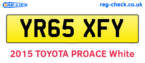 YR65XFY are the vehicle registration plates.