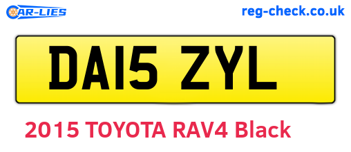 DA15ZYL are the vehicle registration plates.