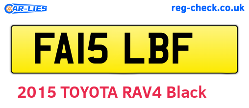 FA15LBF are the vehicle registration plates.