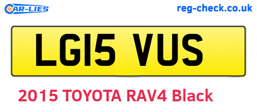 LG15VUS are the vehicle registration plates.