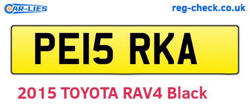 PE15RKA are the vehicle registration plates.