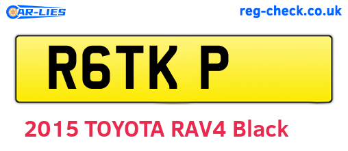 R6TKP are the vehicle registration plates.