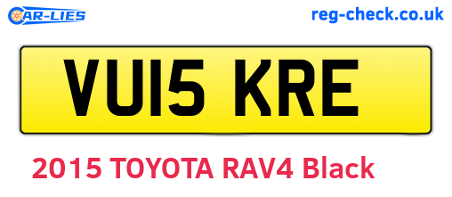 VU15KRE are the vehicle registration plates.