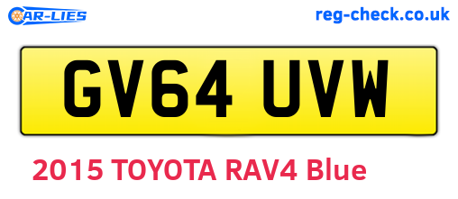 GV64UVW are the vehicle registration plates.