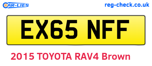 EX65NFF are the vehicle registration plates.