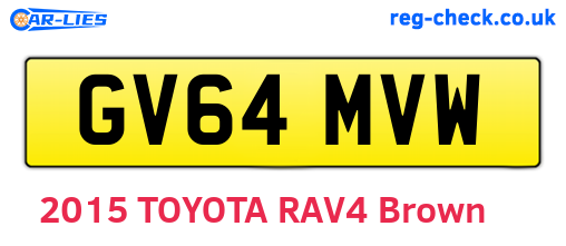 GV64MVW are the vehicle registration plates.