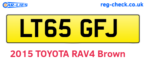 LT65GFJ are the vehicle registration plates.