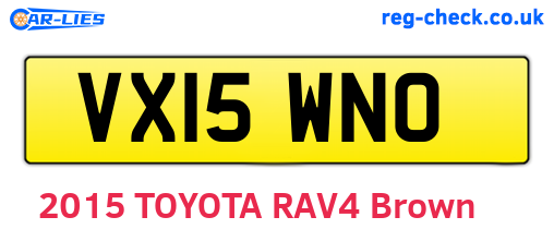 VX15WNO are the vehicle registration plates.