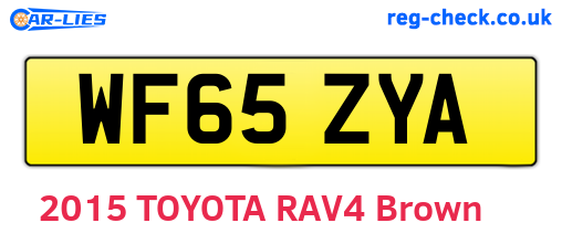 WF65ZYA are the vehicle registration plates.