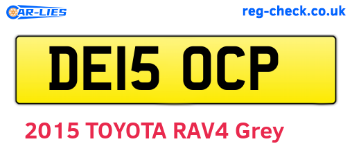 DE15OCP are the vehicle registration plates.