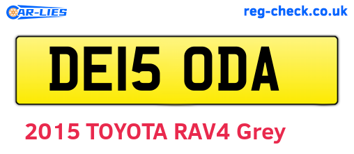 DE15ODA are the vehicle registration plates.