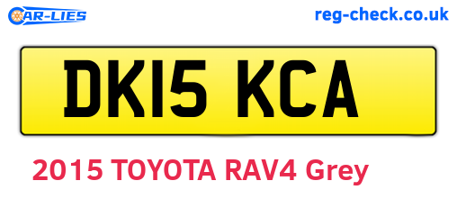 DK15KCA are the vehicle registration plates.