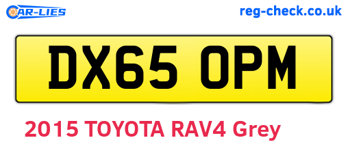 DX65OPM are the vehicle registration plates.