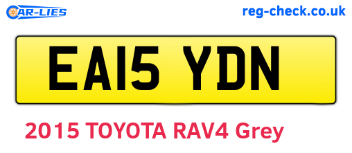 EA15YDN are the vehicle registration plates.