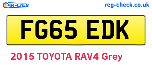 FG65EDK are the vehicle registration plates.