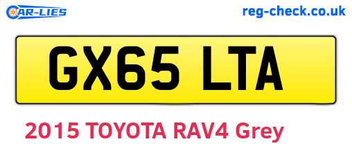 GX65LTA are the vehicle registration plates.