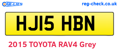 HJ15HBN are the vehicle registration plates.