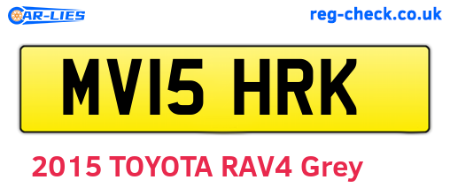 MV15HRK are the vehicle registration plates.