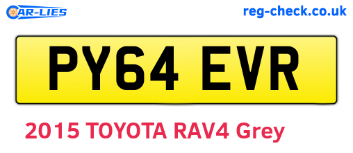 PY64EVR are the vehicle registration plates.