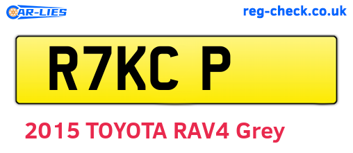 R7KCP are the vehicle registration plates.