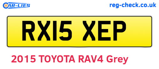 RX15XEP are the vehicle registration plates.