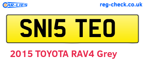 SN15TEO are the vehicle registration plates.