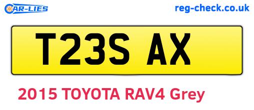 T23SAX are the vehicle registration plates.
