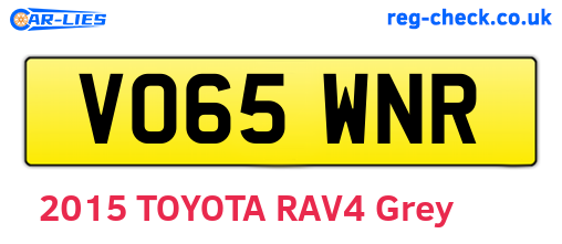 VO65WNR are the vehicle registration plates.
