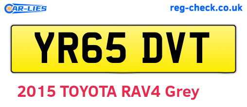 YR65DVT are the vehicle registration plates.
