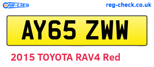 AY65ZWW are the vehicle registration plates.