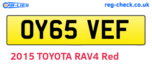 OY65VEF are the vehicle registration plates.