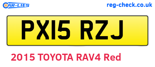 PX15RZJ are the vehicle registration plates.