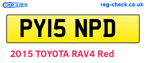 PY15NPD are the vehicle registration plates.