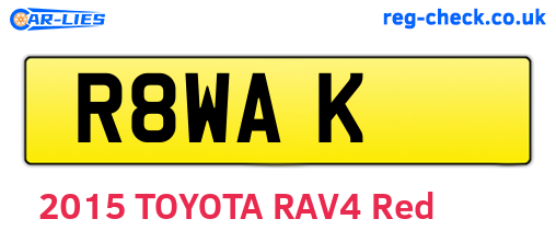 R8WAK are the vehicle registration plates.
