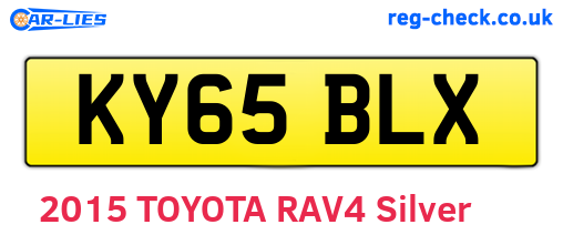 KY65BLX are the vehicle registration plates.