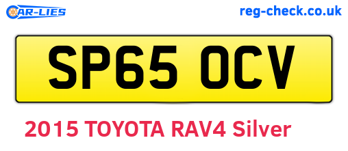 SP65OCV are the vehicle registration plates.