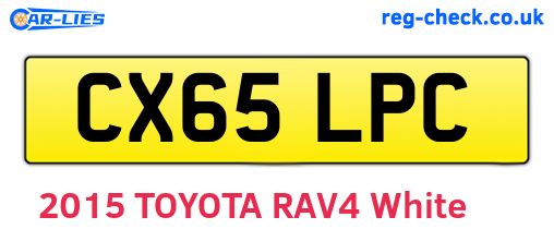 CX65LPC are the vehicle registration plates.