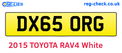 DX65ORG are the vehicle registration plates.