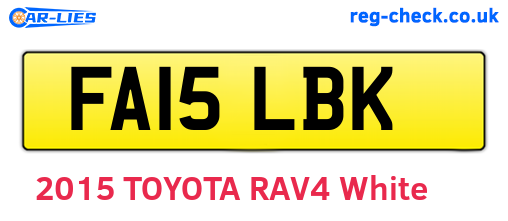 FA15LBK are the vehicle registration plates.