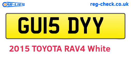 GU15DYY are the vehicle registration plates.