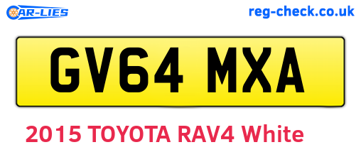 GV64MXA are the vehicle registration plates.