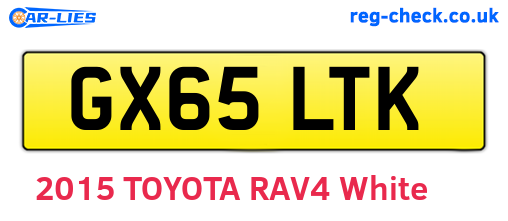 GX65LTK are the vehicle registration plates.