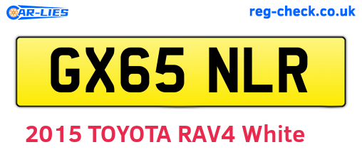 GX65NLR are the vehicle registration plates.