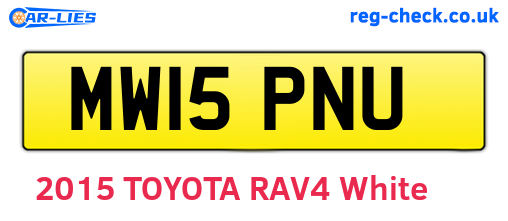 MW15PNU are the vehicle registration plates.