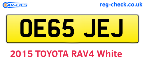 OE65JEJ are the vehicle registration plates.