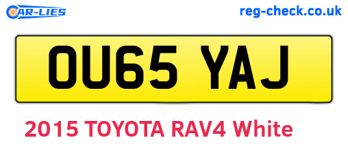 OU65YAJ are the vehicle registration plates.